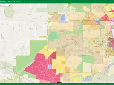 Screenshot of Louisville Land use Map GIS application