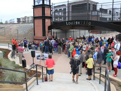 A group of people at an outdoor event.