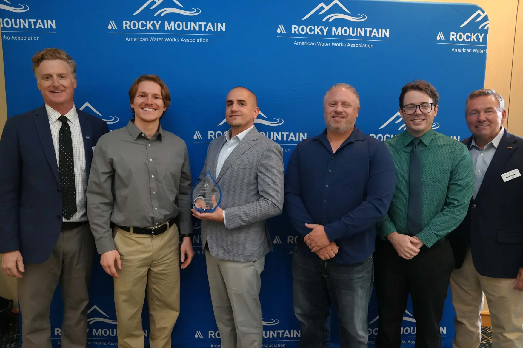 Awardees from Louisville's water treatment team pose with officials at the 2026 Rocky Mountain Water Conference